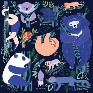 Tree Dwelling Slowpokes Cartoon By Mudpuppy