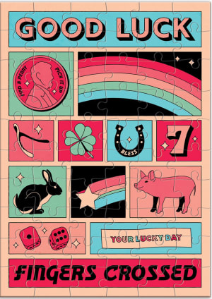 Good Luck Greeting Card Puzzle Quotes & Inspirational By Galison