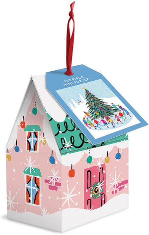 Tree Skaters 130 Piece Puzzle Ornament Christmas By Galison