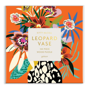 Kitty McCall Leopard Vase Wood Puzzle Mother's Day By Galison