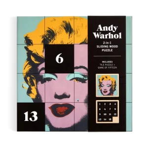 Andy Warhol Marilyn 2-in-1 Sliding Wood Puzzle Famous People By Galison
