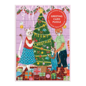 Greeting Card Puzzle - Meowy Christmas Christmas By Galison