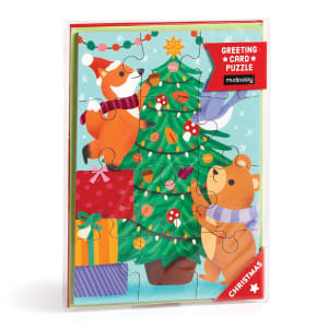 Greeting Card Puzzle -  Christmas Critters Christmas By Mudpuppy