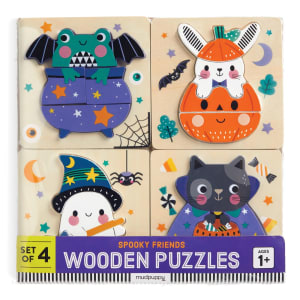 Halloween Set of 4 Wood Puzzles Halloween By Mudpuppy