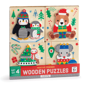 Christmas Set of 4 Wood Puzzles Christmas By Mudpuppy