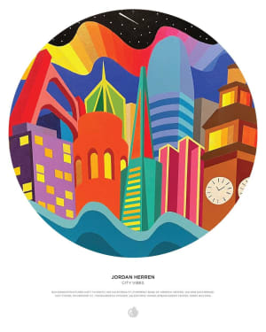 Jordan Herren: City Vibes Skyline By Pomegranate