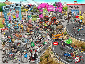 Chaos at the Cycling Tournament Bicycle By All Jigsaw Puzzles