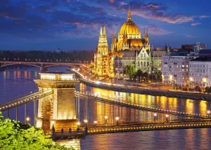 Budapest view at dusk Europe By Castorland