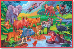 Story Time at the Waterpool Jungle Animals By Tomax Puzzles