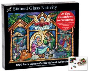 Stained Glass Nativity Jigsaw Puzzle Advent Calendar Christmas Advent Calendar Puzzle By Vermont Christmas Company