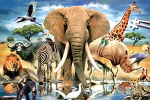 World's Smallest Jigsaw Puzzle -African Oasis Mini Puzzle Animals By TDC Games