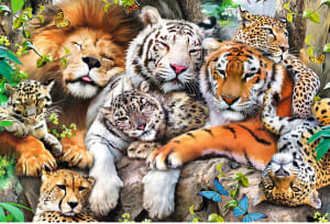 Wild Cats in the Jungle Wooden Puzzles Big Cats By Trefl