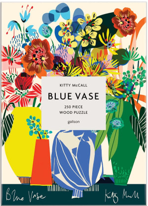 Kitty McCall Blue Vase Wooden Puzzle Around the House By Galison