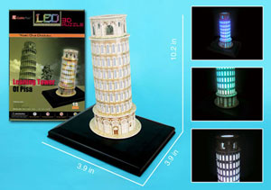 Leaning Tower of Pisa with LED lighting Italy By Daron Worldwide Trading