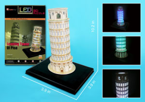 Leaning Tower of Pisa with LED lighting Italy By Daron Worldwide Trading