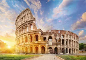 Romantic Sunset Colosseum, Rome Italy Sunrise & Sunset By Trefl