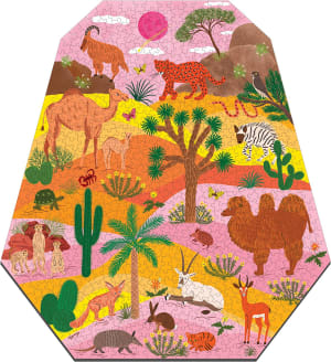 Desert Terrarium Shaped Puzzle Safari Animals By Mudpuppy