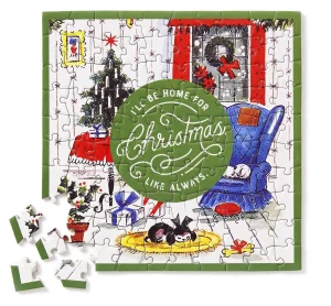 Home for Christmas Mini Shaped Puzzle Around the House By Galison