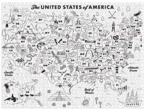 Maptote USA Color-In Monochromatic By Galison