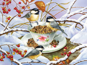 Chickadee Tea Birds By Cobble Hill