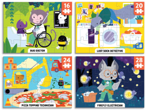 Wondrous Jobs Level Up! Puzzle Multipack Children's Cartoon By Mudpuppy