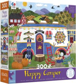 Happy Camper - Green Mountain Camper Countryside Jigsaw Puzzle