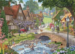 Summer Village Stream Countryside