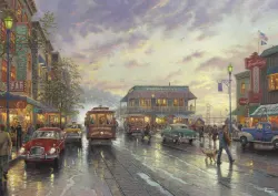 Gold: City by the Bay, Sunset on Fisherman's Wharf Nostalgic & Retro