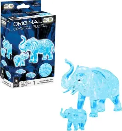 Blue Elephant 3D Crystal Puzzle Elephant