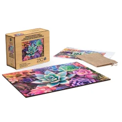 Wood Puzzle: Simple Succulent Flower & Garden