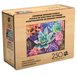 Wood Puzzle: Simple Succulent-Whimsy Pieces Flower & Garden