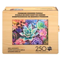 Wood Puzzle: Simple Succulent-Whimsy Pieces Flower & Garden