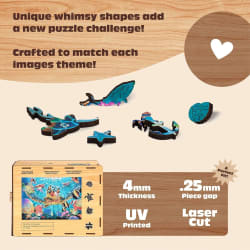 Wood Puzzle: Tiny Bubbles&ndash; Whimsy Pieces Sea Life