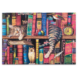 Wood Puzzle: Frederick the Literate-Whimsy Pieces Cats