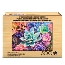 Wood Puzzle: Simple Succulent Flower & Garden