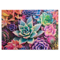 Wood Puzzle: Simple Succulent Flower & Garden