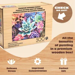 Wood Puzzle: Simple Succulent &ndash; Whimsy Pieces Flower & Garden