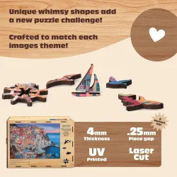 Wood Puzzle: Cinque Terre &ndash; Whimsy Pieces Travel