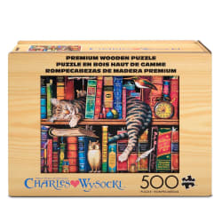 Wood Puzzle: Frederick the Literate Cats