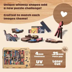 Wood Puzzle: Frederick the Literate&ndash; Whimsy Pieces Cats