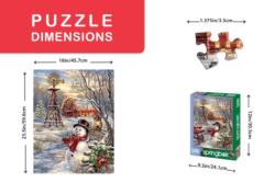 Winter Windmill Farm Christmas Jigsaw Puzzle