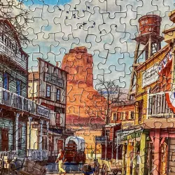 Old Western Town Nostalgic & Retro