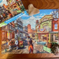 Old Western Town Nostalgic & Retro Jigsaw Puzzle
