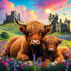 Highland Cows in the Countryside Animals