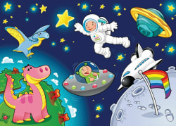 The Astronaut and the Baby Peg Puzzle Set Space