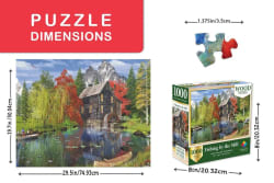 Fishing by the Mill - Wooden Puzzle in Compact Box Mountain