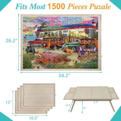 1500 Piece Puzzle Board Table with Legs & Protective Cover