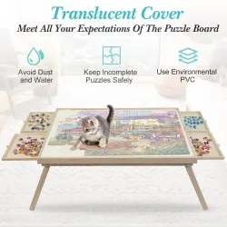 1500 Piece Puzzle Board Table with Legs & Protective Cover