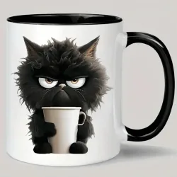 Funny Black Cat Ceramic Coffee Mug