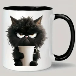 Funny Black Cat Ceramic Coffee Mug
